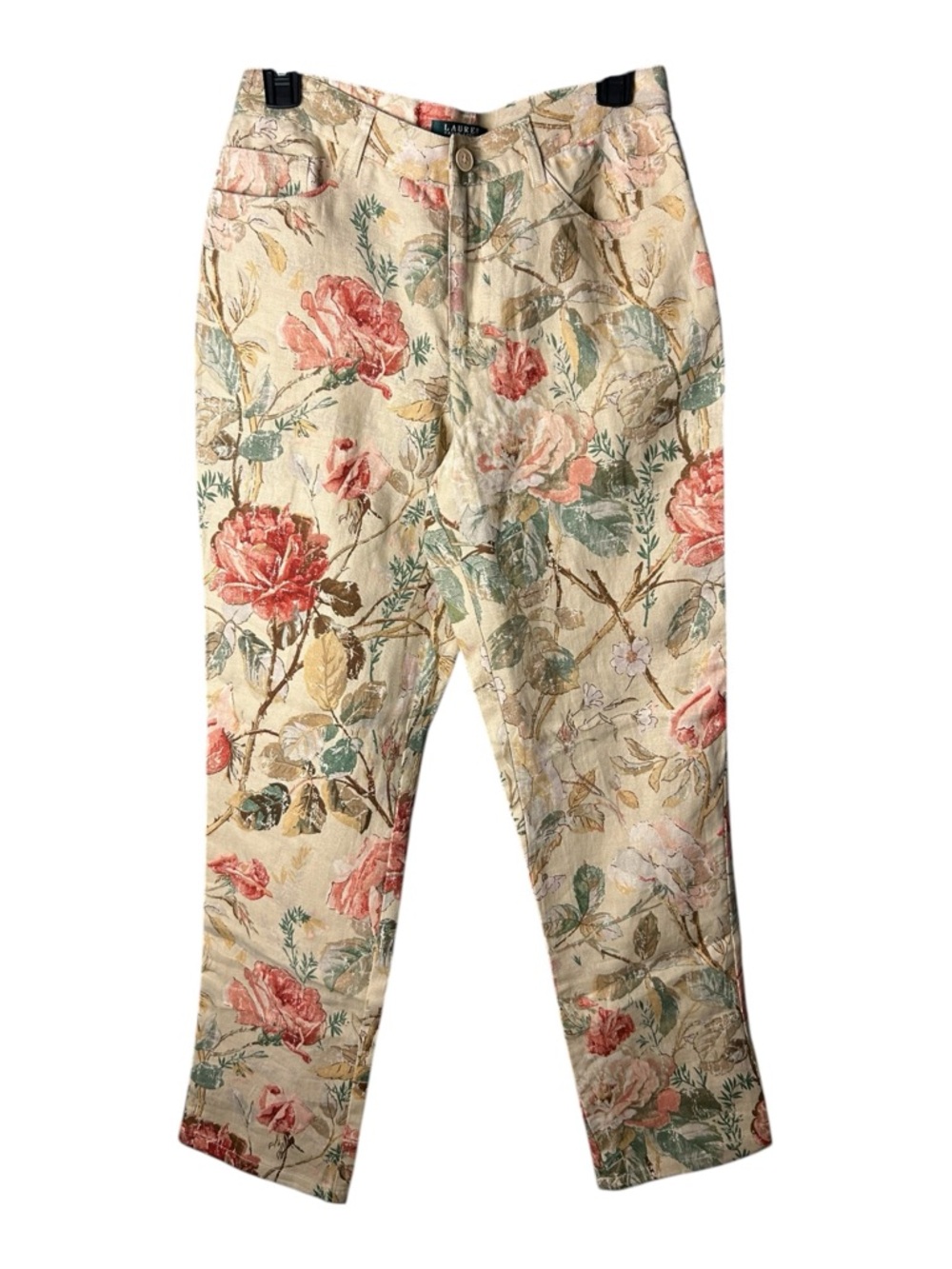 Lauren Ralph Lauren Women’s Size 4 Linen Lightweight Floral Straight Leg Pants - Picture 7 of 8